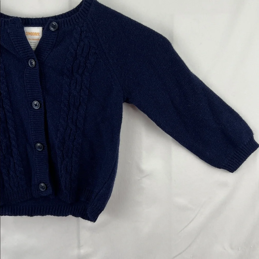 Gymboree - Girl’s Sweater - 18 to 24 Months - Navy - Button Down - Cable Knitt